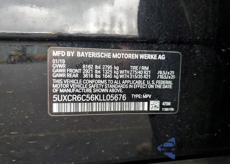 2019 BMW X5 xDrive40I from USA, damaged, VIN 5UXCR6C56KLL05676